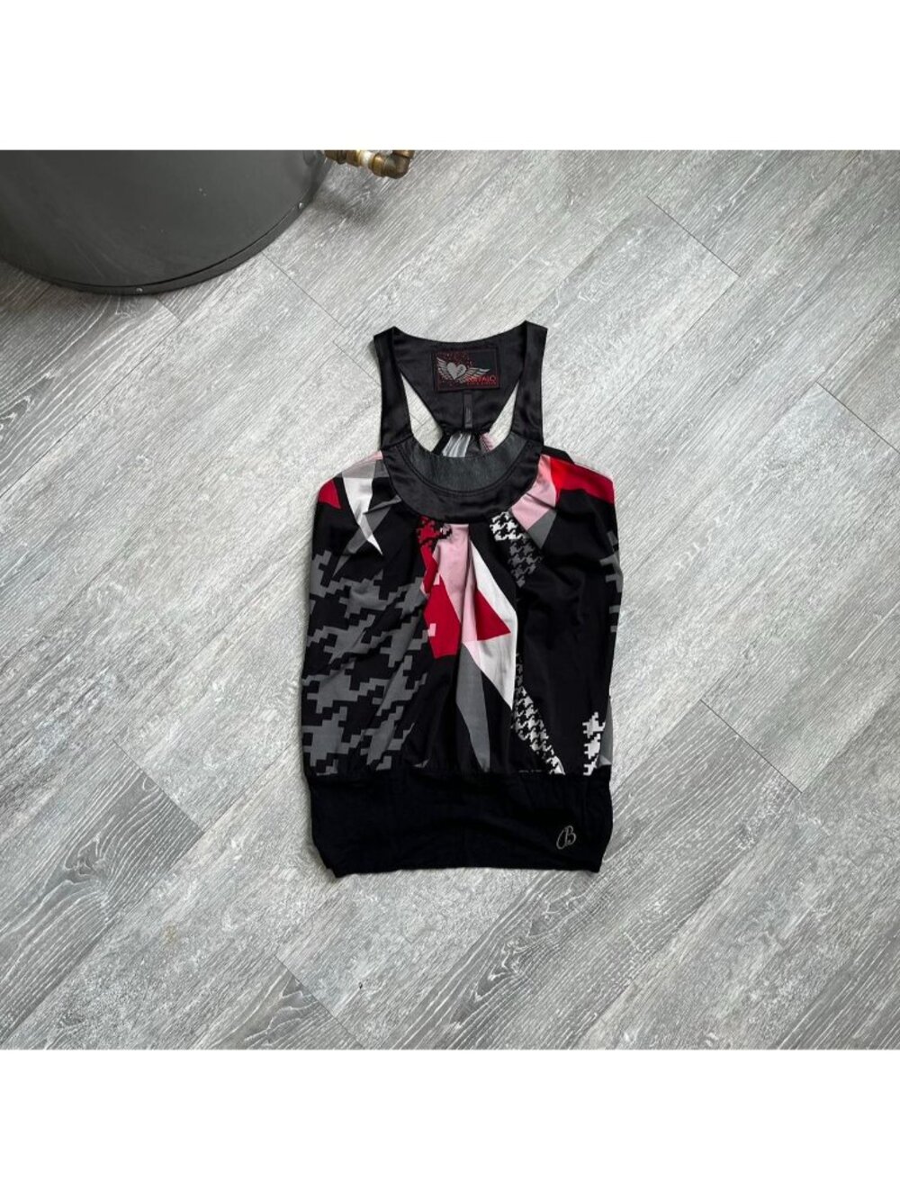 Black / White / Red Vintage Buffalo David Bitton Y2K Tank Top Shirt